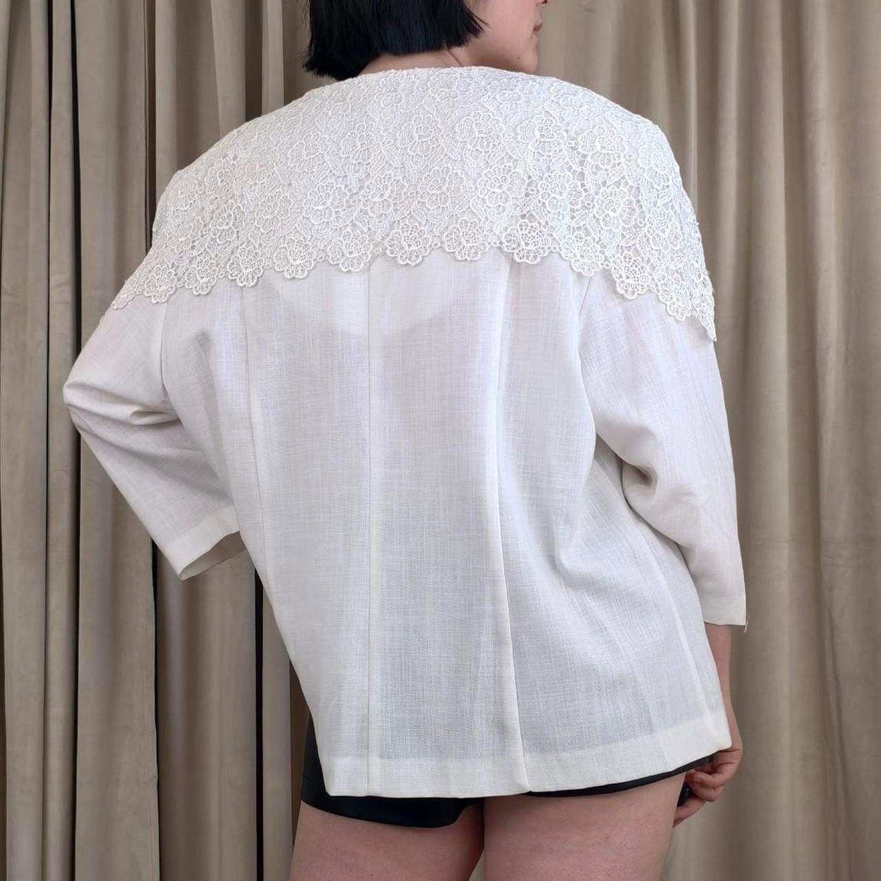 Vintage S. L. Fashions White Lace Blouse