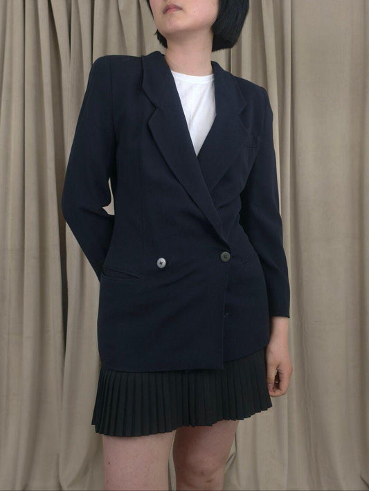 Vintage Giorgio Armani Black Double-Breasted Tailored Blazer