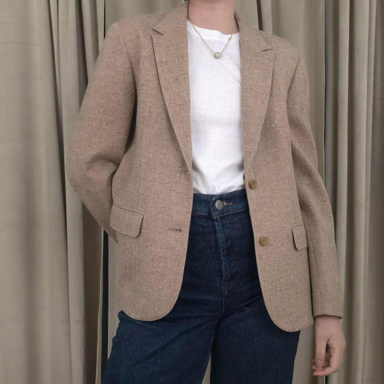 Vintage Pendleton Wool Tweed Tan Blazer