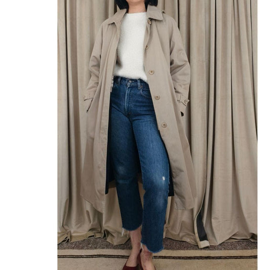 Vintage Pendleton Beige Trench Coat with Detachable Lining and Hood