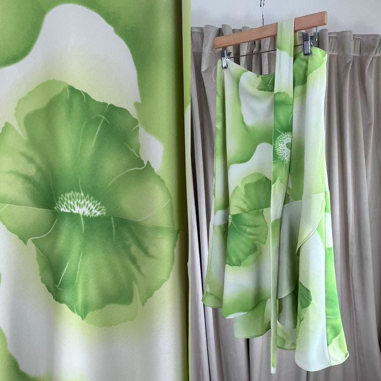Y2K Jones Wear Lime Green Floral Midi Skirt