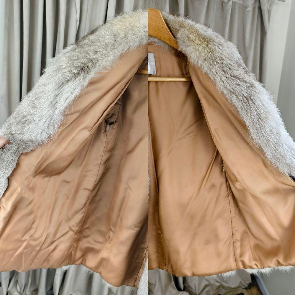 Vintage Saga Fox Beige Cream Fur Coat