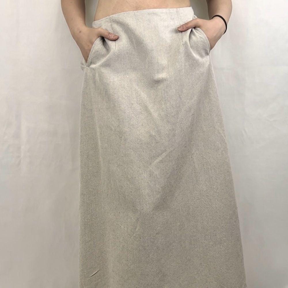Vintage Harve Benard Grey Linen Blend Pencil Skirt
