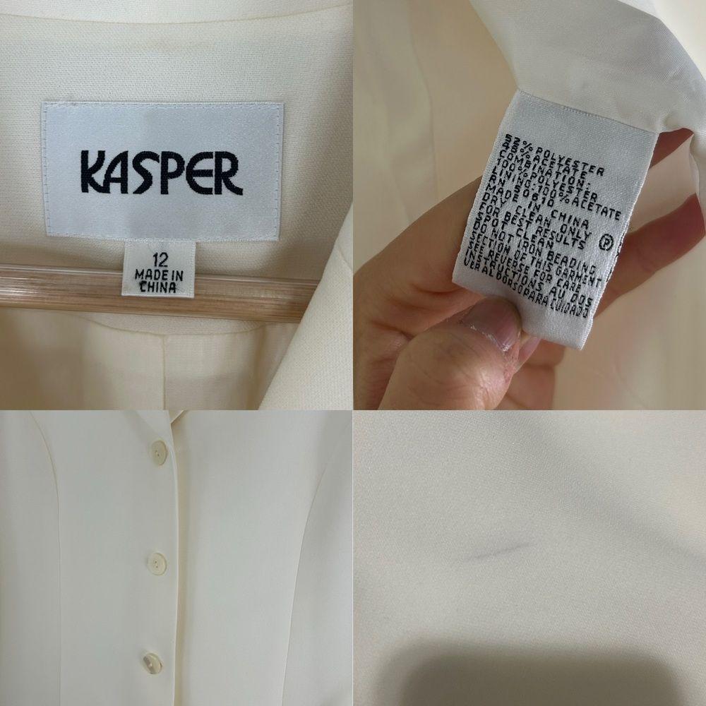Vintage 90s Kasper Cream Bridal Skirt and Blazer Suit