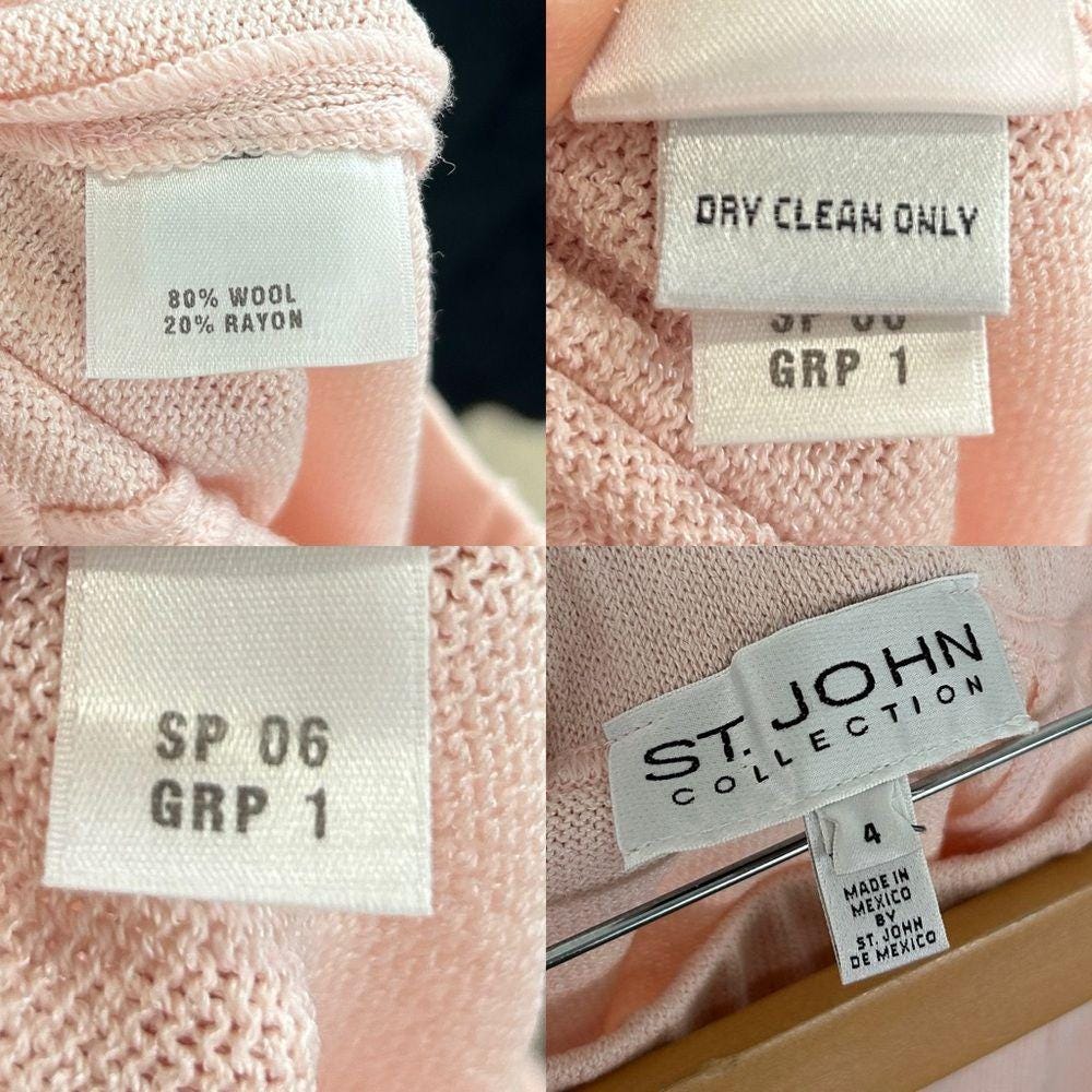 St John Collection Pastel Pink Wool Knit Skirt