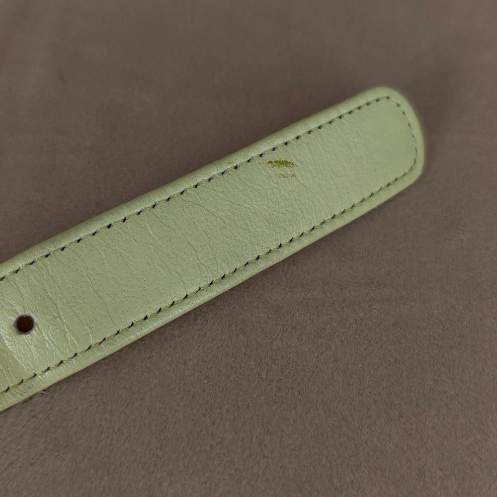 Vintage Carlisle Mint Green Genuine Leather Belt with Ornate Buckle