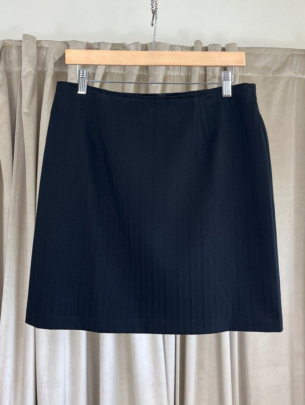 Vintage Breakin' Loose Black Pinstriped Spaghetti Strap Two-Piece Skirt Set