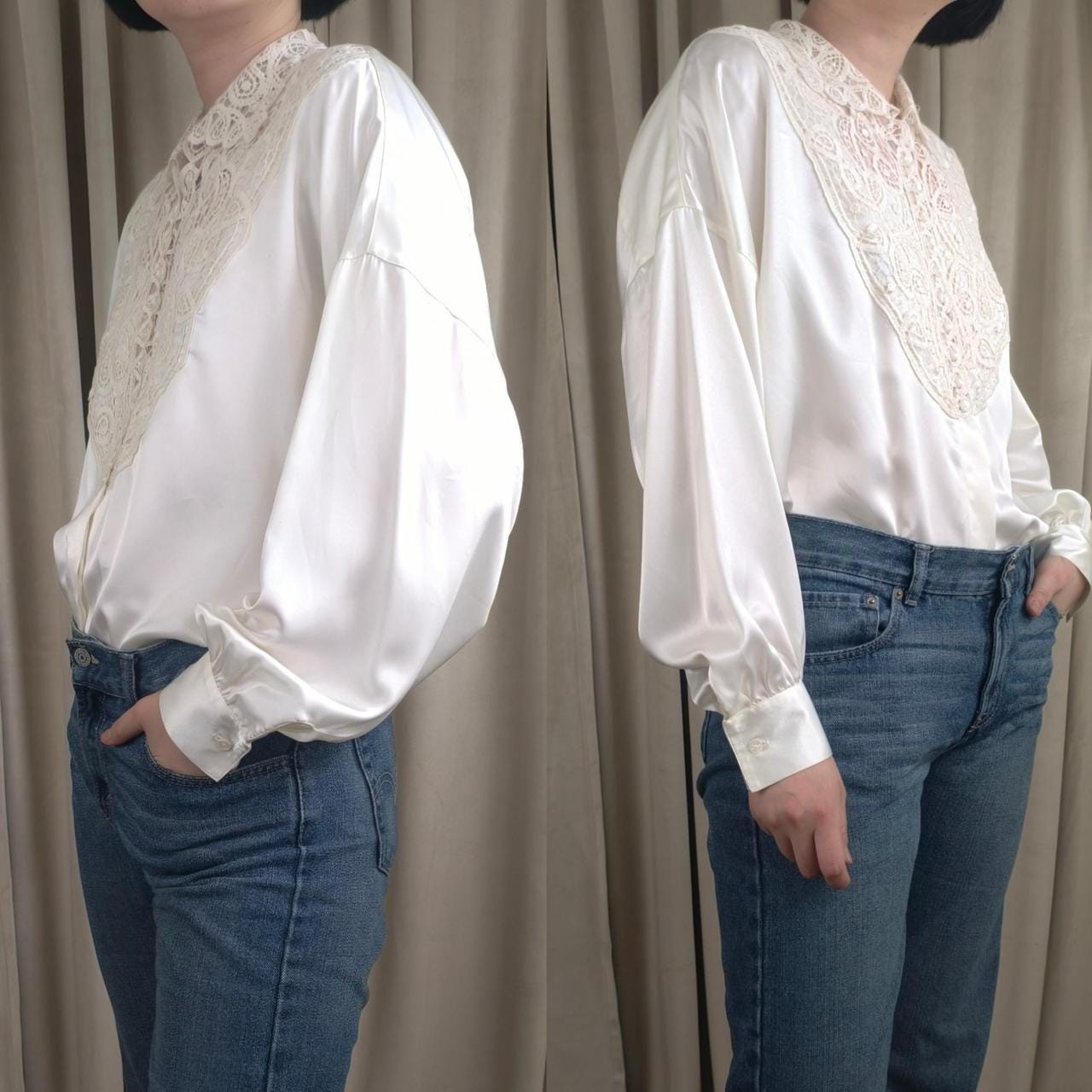 Vintage San Andre White Cream Lace Blouse