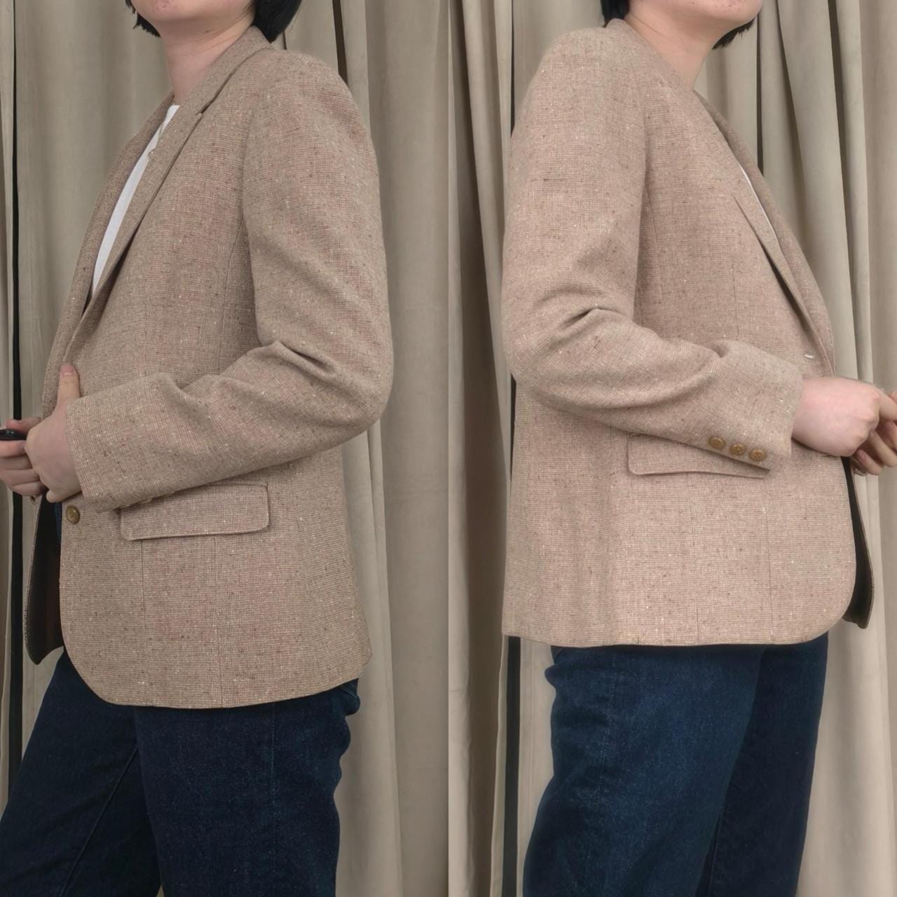 Vintage Pendleton Wool Tweed Tan Blazer