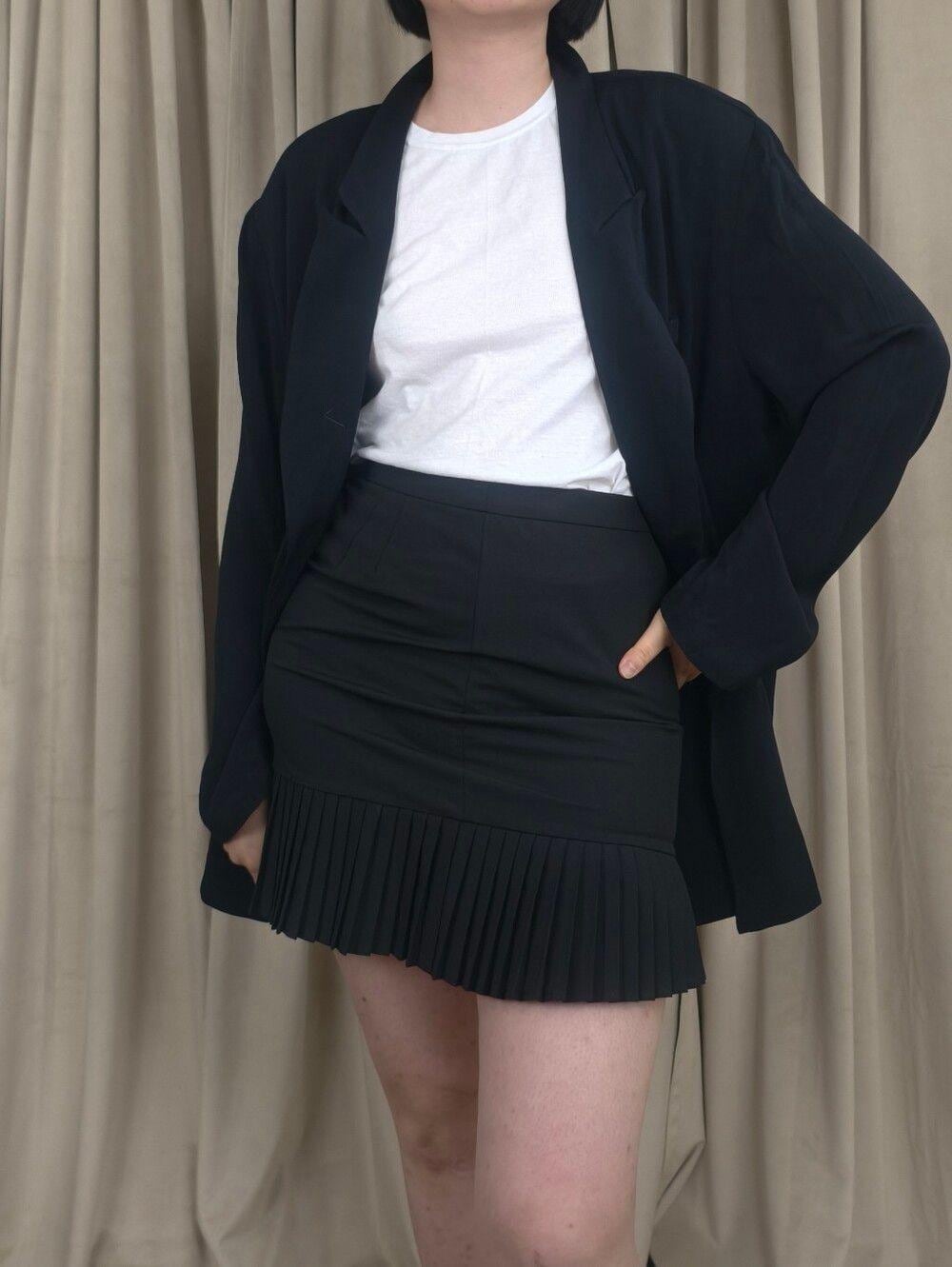 Vintage Carole Little Black Lightweight Double Breasted Blazer